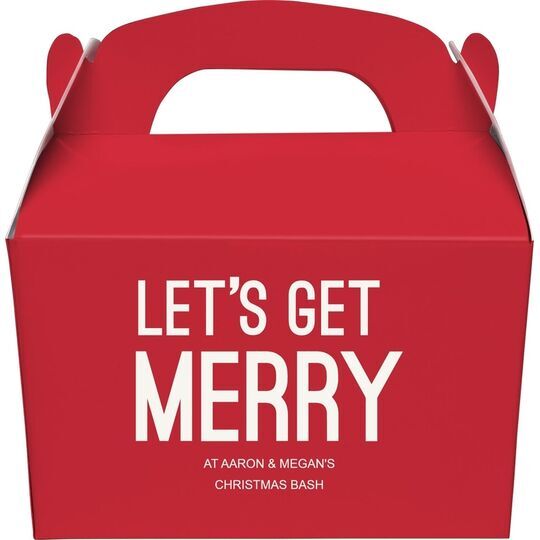 Let's Get Merry Gable Favor Boxes